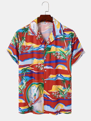 Tropical Scenery Print Shirts