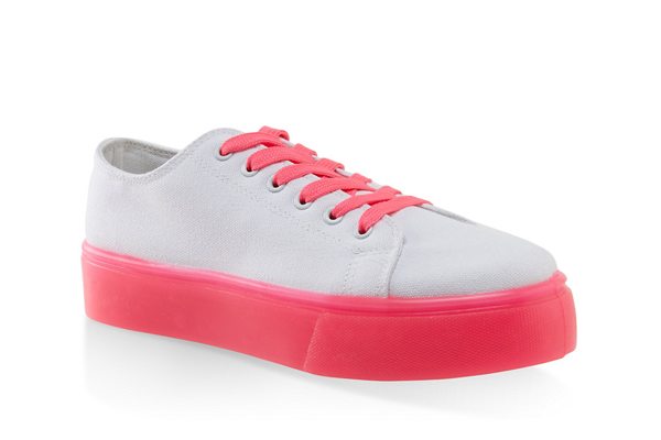 Neon Sole Lace Up Platform Sneakers