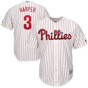 Bryce Harper Philadelphia Phillies Majestic Home Official Cool Base Player Jersey - White/Scarlet