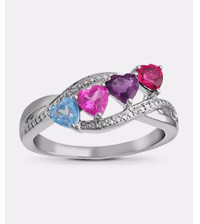 Color Heart Stone Personalized Ring