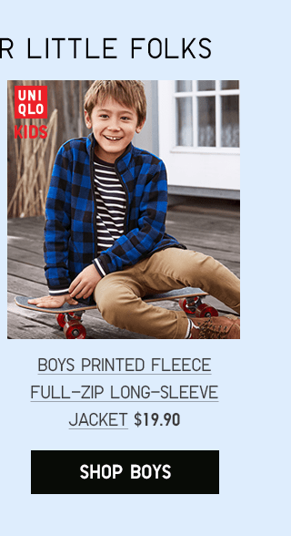 BOYS PRINTED FLEECE FULL-ZIP LONG-SLEEVE JACKET $19.90 - SHOP BOYS