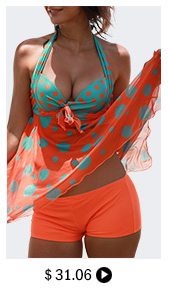 Asymmetric Hem Padded Open Back Printed Tankini Set