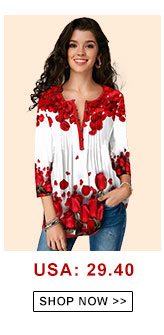 Rose Print Crinkle Chest Button Detail Blouse 