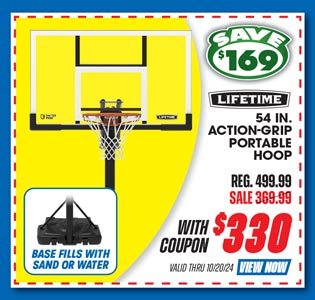 Lifetime 54'' Action Grip Portable Hoop