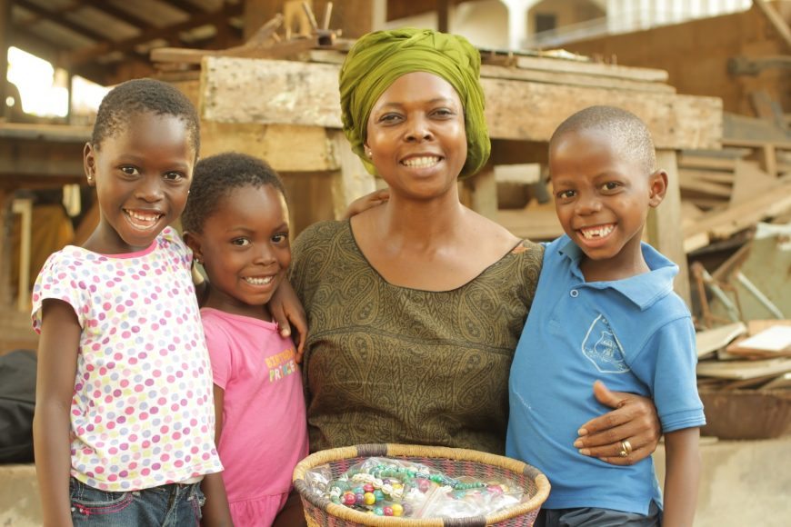 Rita Addo Zakour with her Children