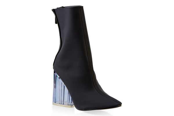 Lucite Block Heel Booties