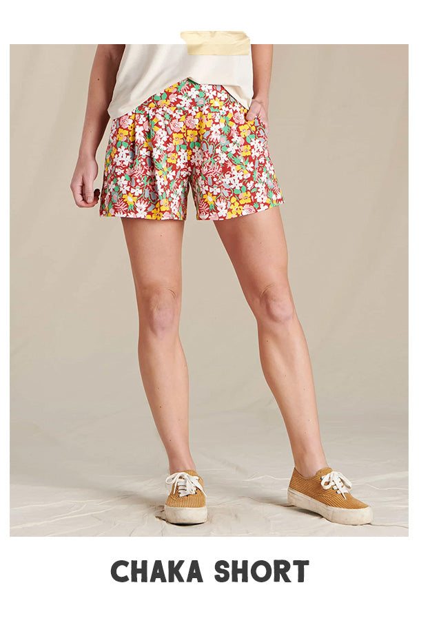 Women's Chaka Short in Brick Garden Print