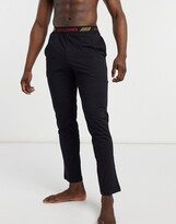 lounge pants with logo waistband in black