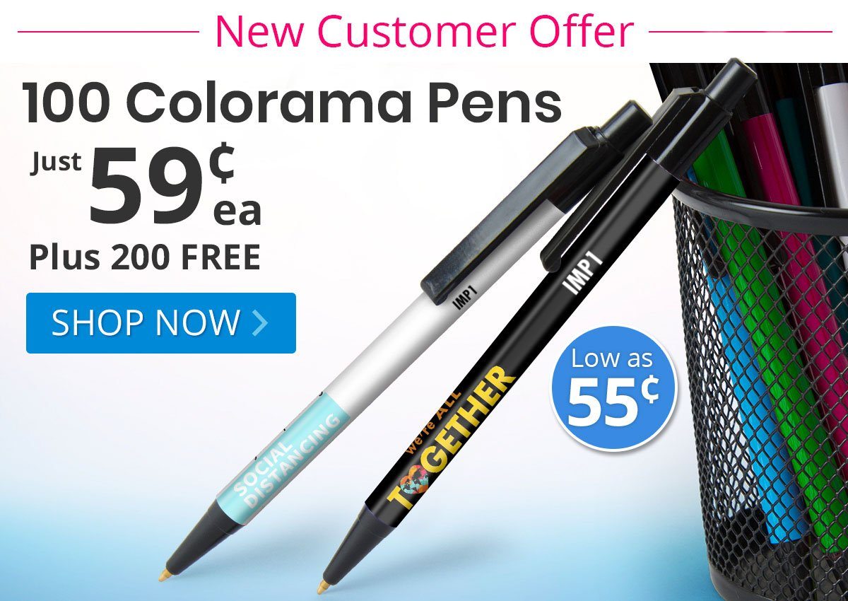 Buy 100 Colorama Pens for only 59¢ each and get 200 FREE!