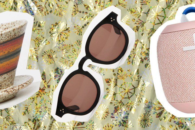 A ceramic dripper, a pair of sunglasses and a speaker