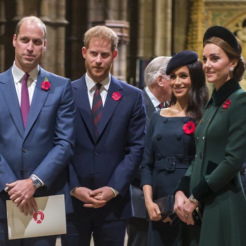 Prince William, Kate Middleton, Prince Harry, Meghan Markle attend a service at Westminster Abbey