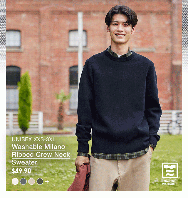 PDP7 - MEN WASHABLE MILANO RIBBED CREW NECK SWEATER