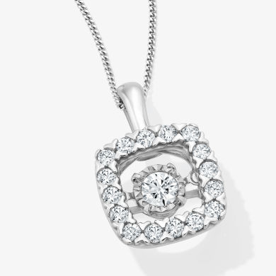 Unstoppable Love Diamond Necklace 5/8 ct tw Round-Cut 10K White Gold 19''