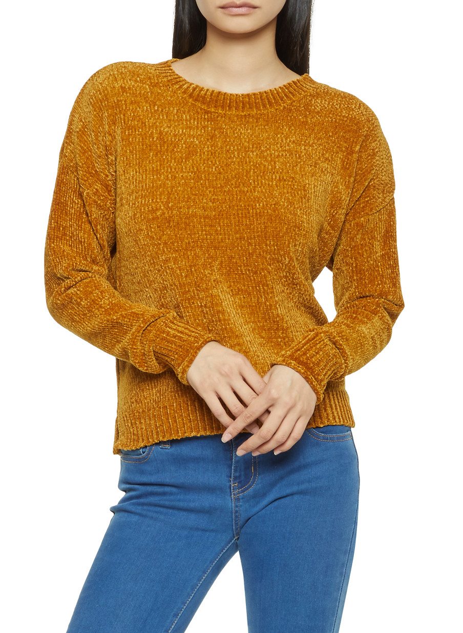 Crew Neck Chenille Sweater