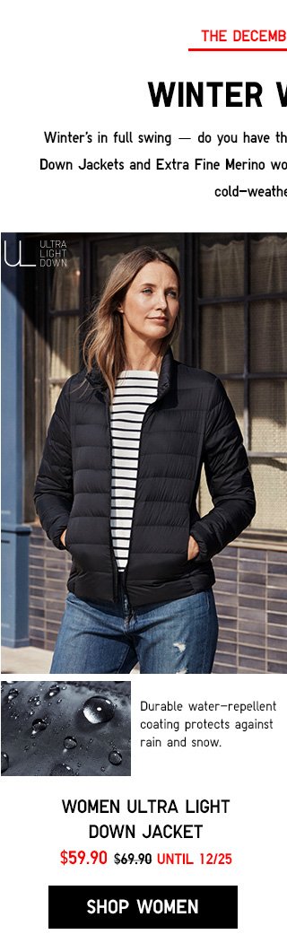 WINTER WARMERS - Women Ultra Light Down Jacket - NOW $59.90 - SHOP WOMEN ULTRA LIGHT DOWN