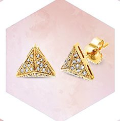 Gold Pyramid Earrings