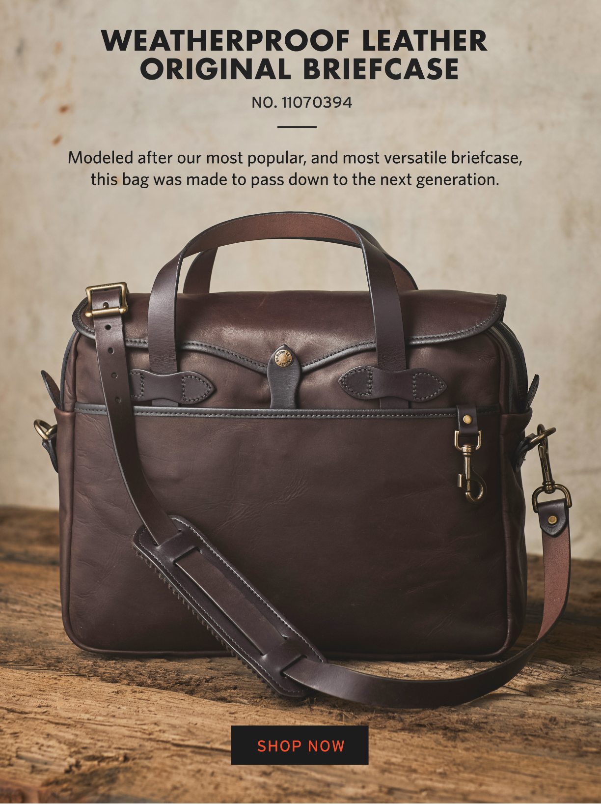 WEATHERPROOF LEATHER ORIGINAL BRIEFCASE. SHOP NOW