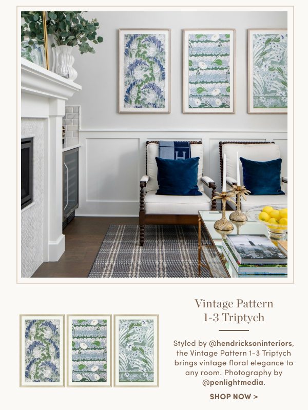 Vintage Pattern 1-3 Triptych