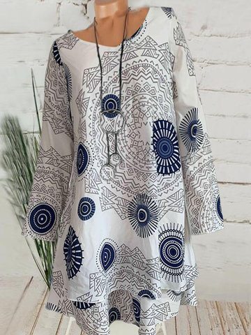Casual Print Double Layer Blouse