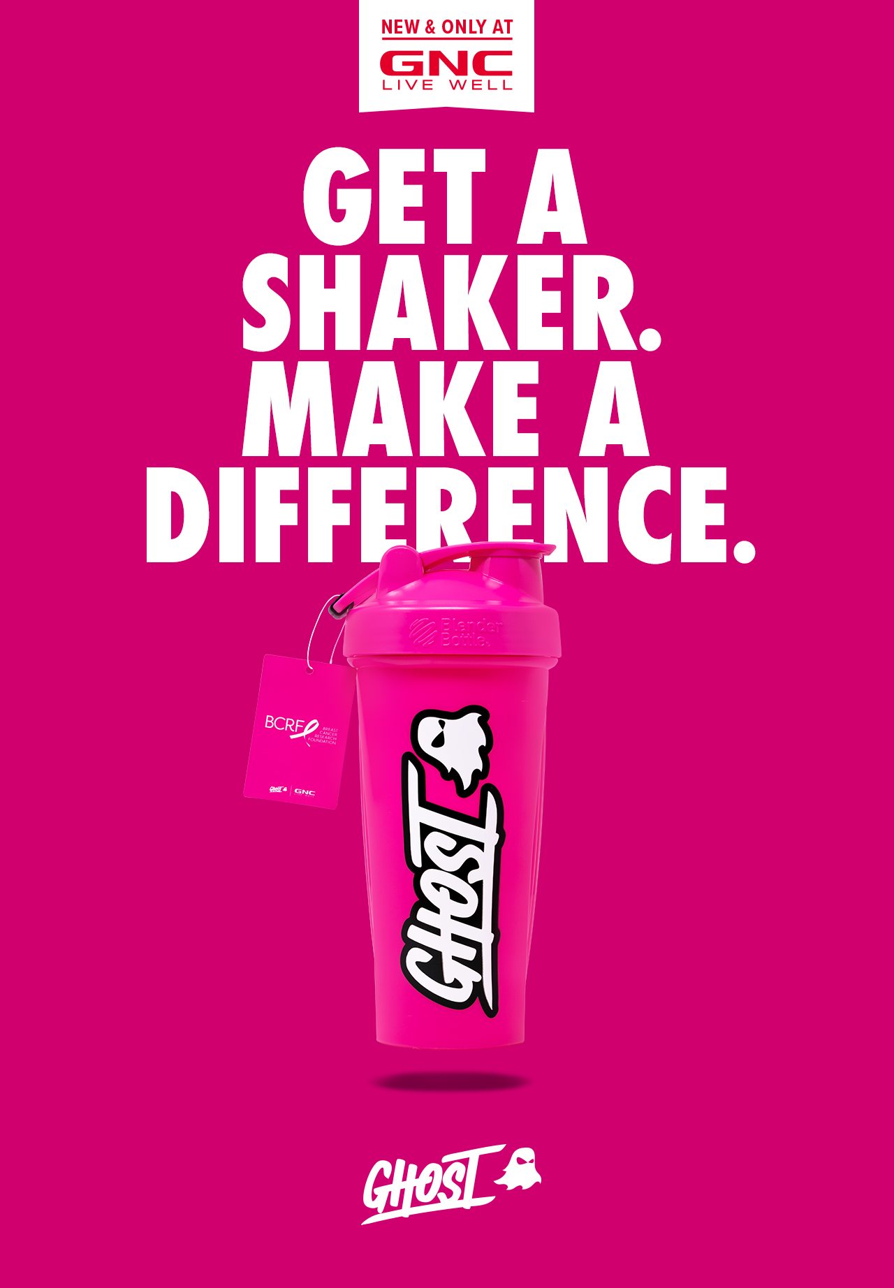 GHOST Protein Shaker Bottle - Hyper Pink