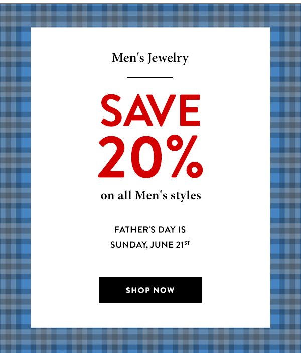 20% off all men's styles