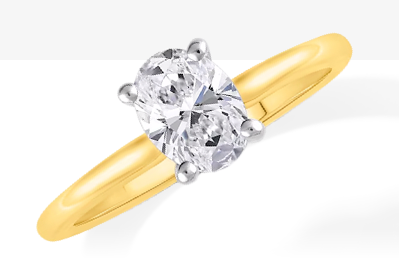 Lab-Created Diamonds by KAY Oval-Cut Solitaire Engagement Ring 1 ct tw 14K Yellow Gold