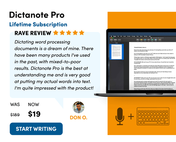 Dictanote Pro Lifetime Subscription | Start Writing