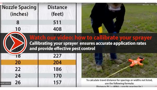 Watch our video: how to callibrate your sprayer Callibrating your sprayer ensures accurate application ratesand provide effective pest control