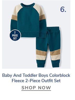 Baby And Toddler Boys Colorblock Fleece 2-Piece Outfit Set