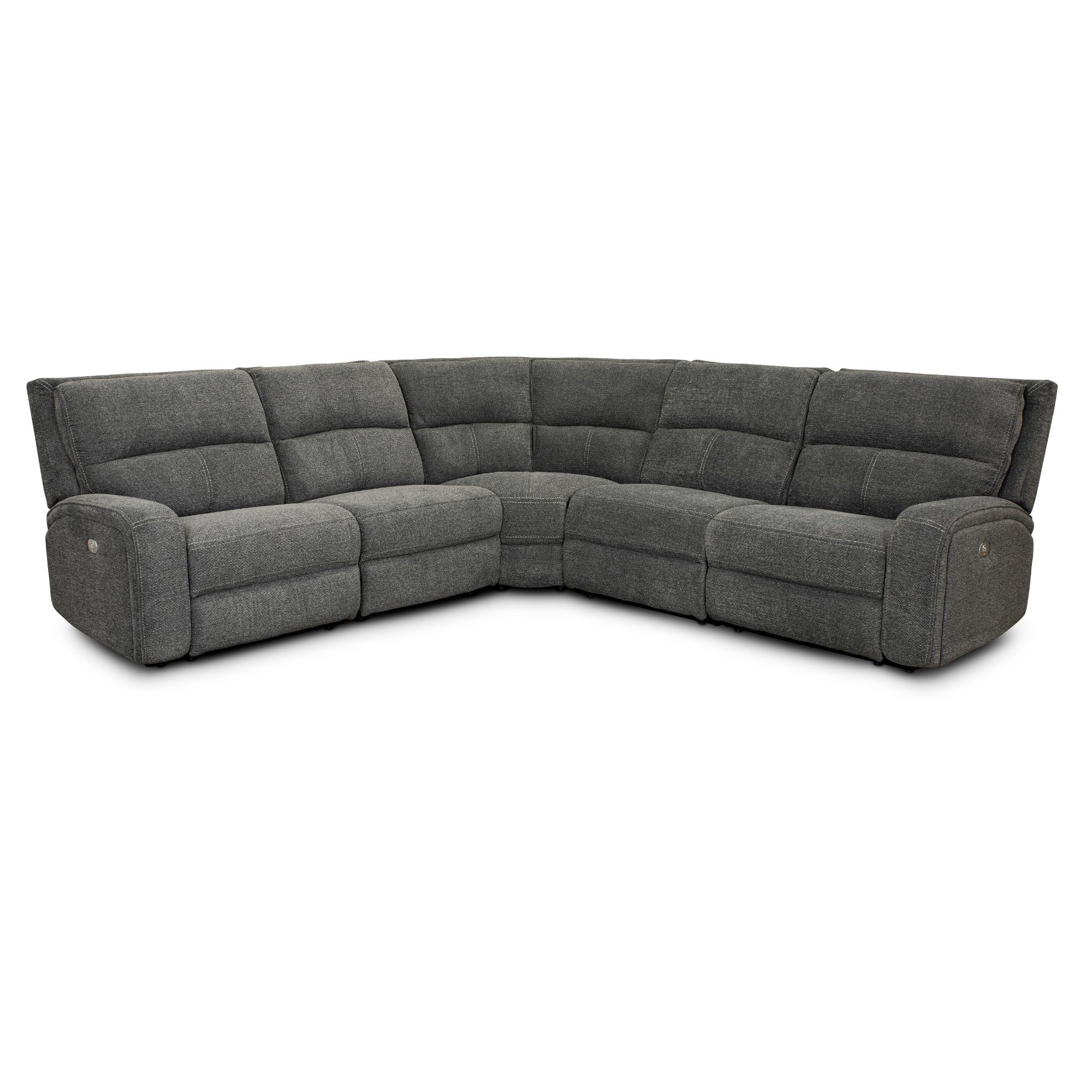 Bizmark Gray 5 Piece Power Reclining Sectional - Star