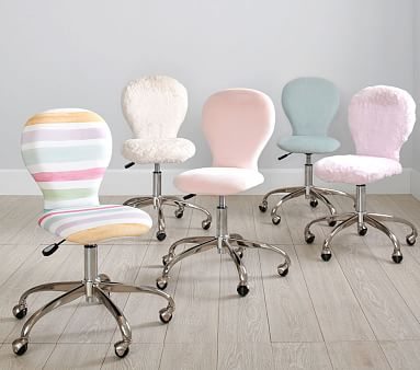 Just For You Get Round Upholstered Desk Chair Brushed Nickel