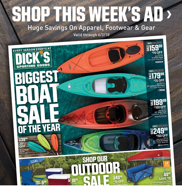SHOP THIS WEEK'S AD > | Huge Savings On Apparel, Footwear & Gear | Valid through 6/2/18