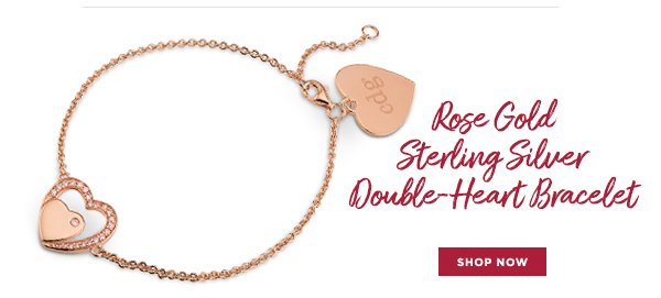 Rose Gold Sterling Silver Double-Heart Bracelet