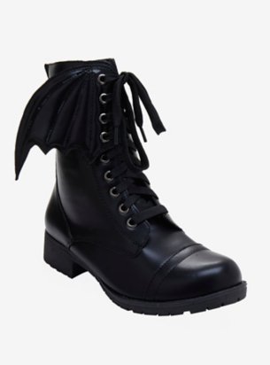 Black Bat Wing Combat Boot