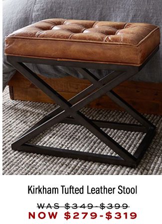 Kirkham Tufted Leather Stool