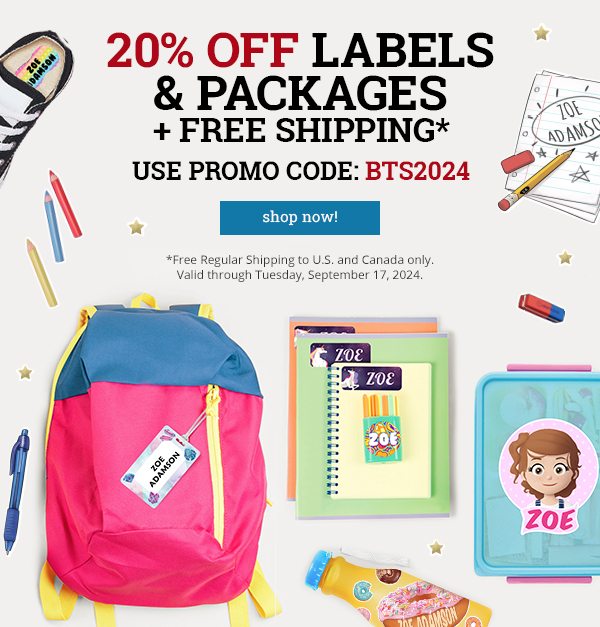 Save 20% On All Labels & Packages + Free Shipping