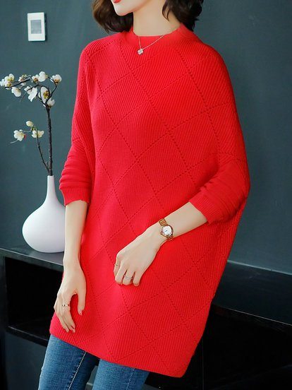 Casual Long Sleeve Batwing Sw...