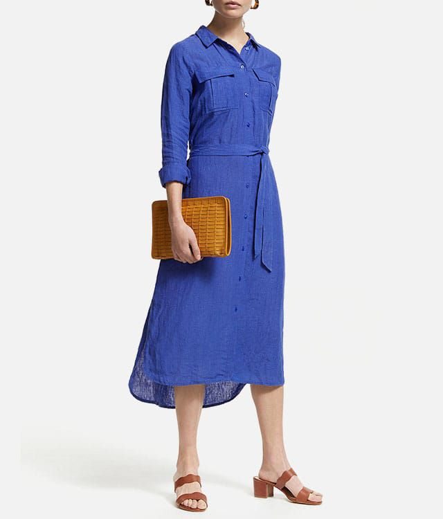 John Lewis & Partners Linen Collar Shirt Dress