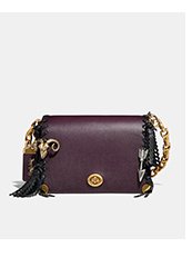 Dark Red Bag with Charms