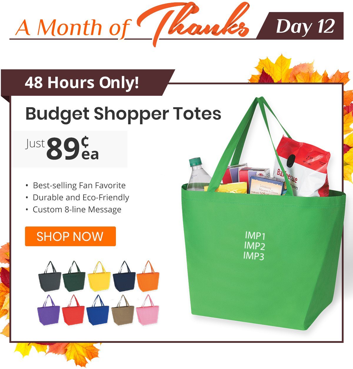 Budget Shopper Totes for only 89¢ each!