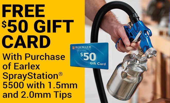 Free $50 Gift Card with Purhcase of Earlex Spraystation 5500 with 1.5MM and 2.0MM Tips