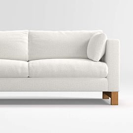 Pacific Bench Track Arm Sofa with Wood Legs