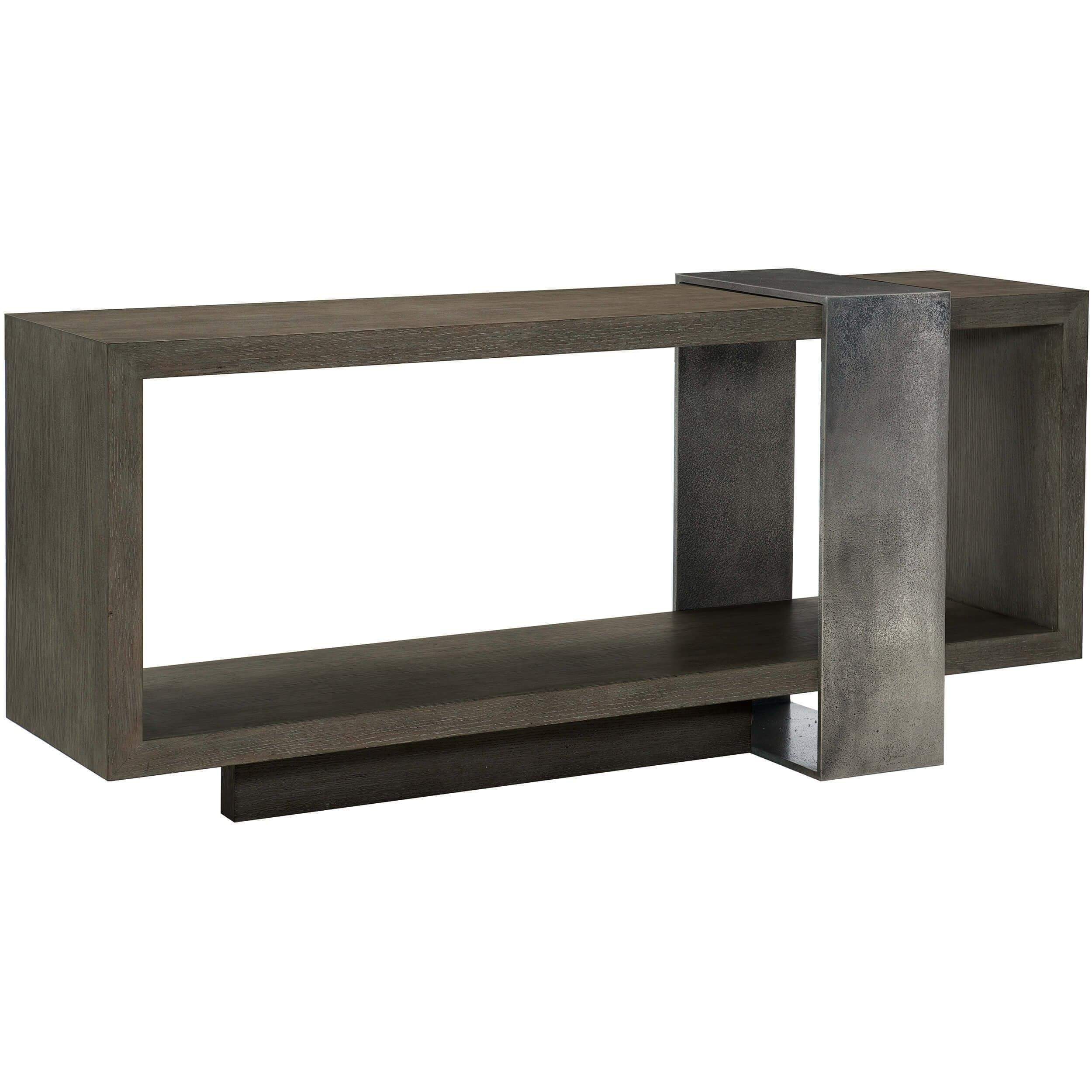 Image of Linea Console Table, Cerused Charcoal