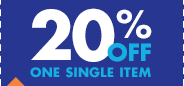 20% OFF ONE SINGLE ITEM