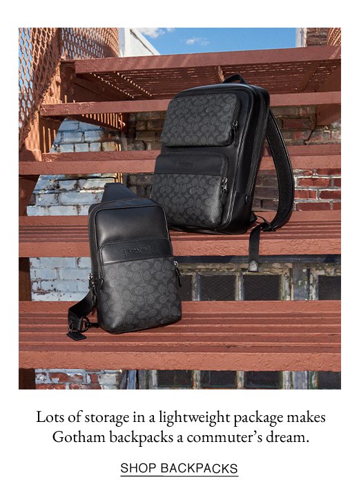 Lots of storage in a lightweight package makes Gotham backpacks a commuter's dream. SHOP BACKPACKS