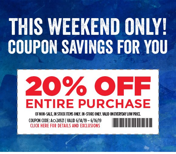 This weekend only! 20% off entire purchase.