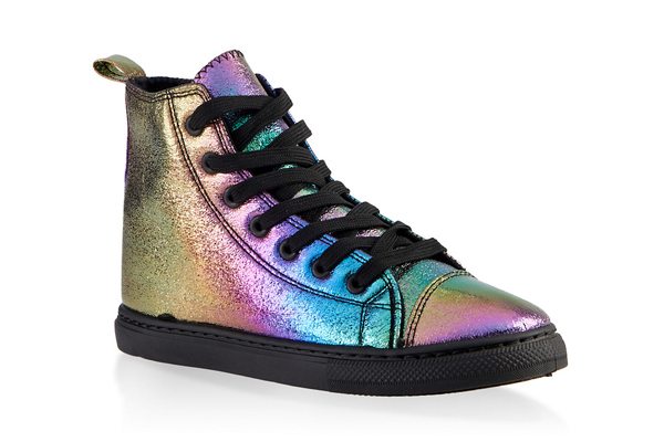 Printed Lace Up High Top Sneakers