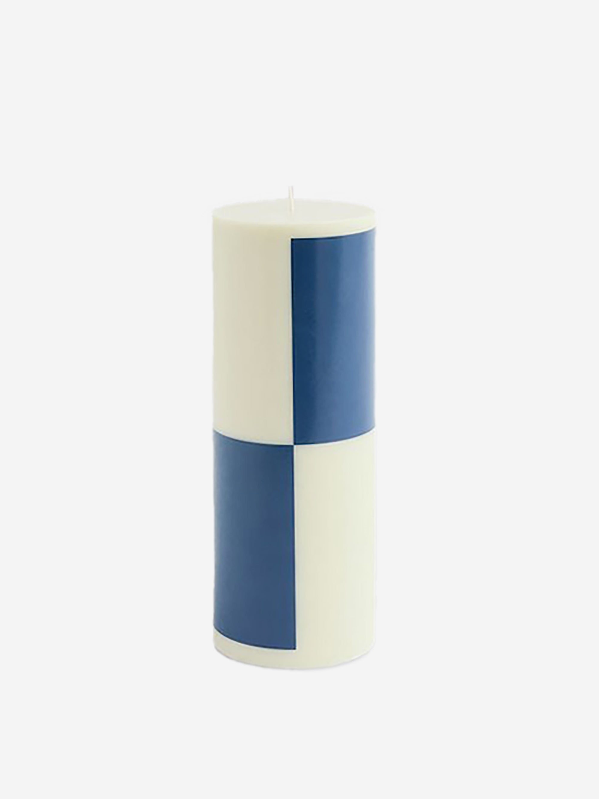 Image of HAY Column Candle Large - Milky Green And Dark Blue