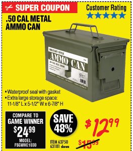 .50 Cal Metal Ammo Can