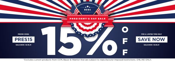 President's Day Sale: 15% Off